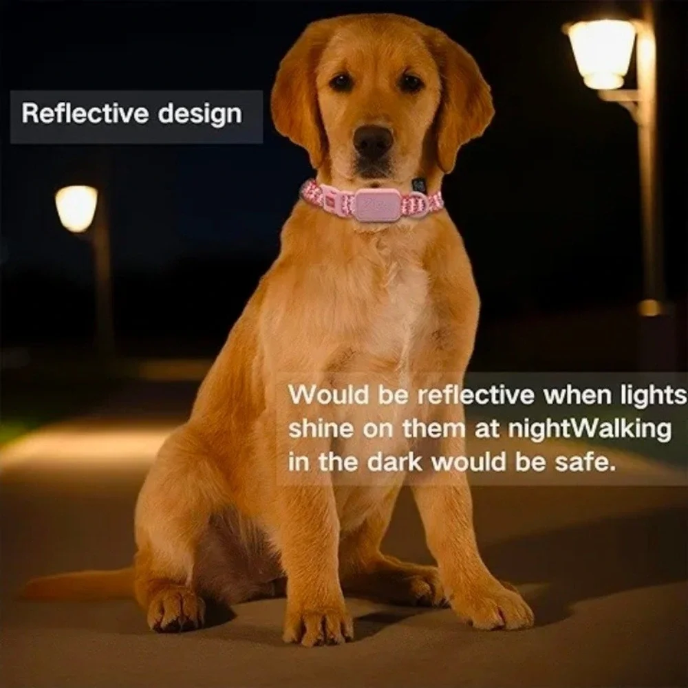 ZOOGHY Reflective Dog Collar and Leash Set Red Pink Adjustable Padded Handle